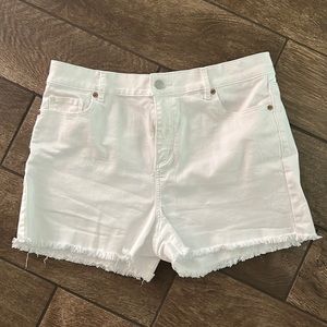 White denim shorts